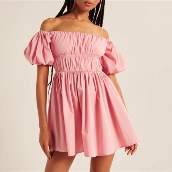 Abercrombie & Fitch Pink Puff Sleeve Dress - Picture 5 of 5